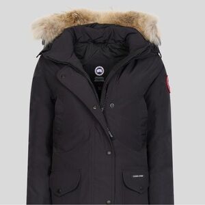 Black Hooded Canada Goose Parka with Fur Trim